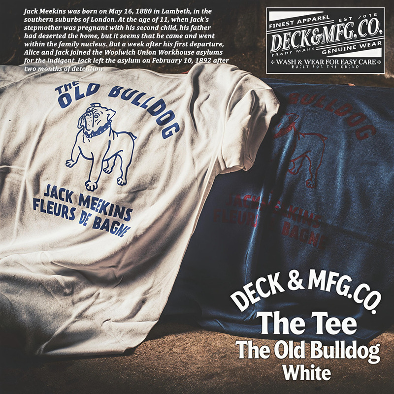 Deck & Mfg.Co. Authentic Old School Fighter Jack Old School Bulldog Premium Cotton T-Shirt Short Sleeve!