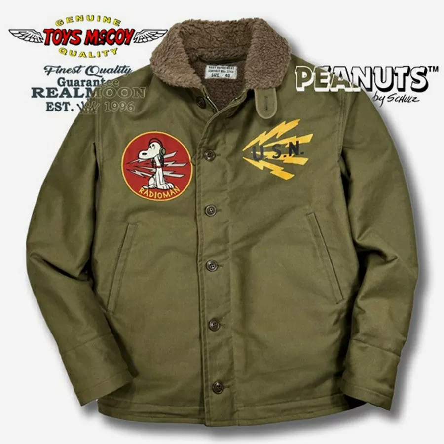 Куртка-рубашка TOYS McCOY N-1 Navy Deck Jacket 1957 Snoopy Radio Signal Corps пуховая куртка!