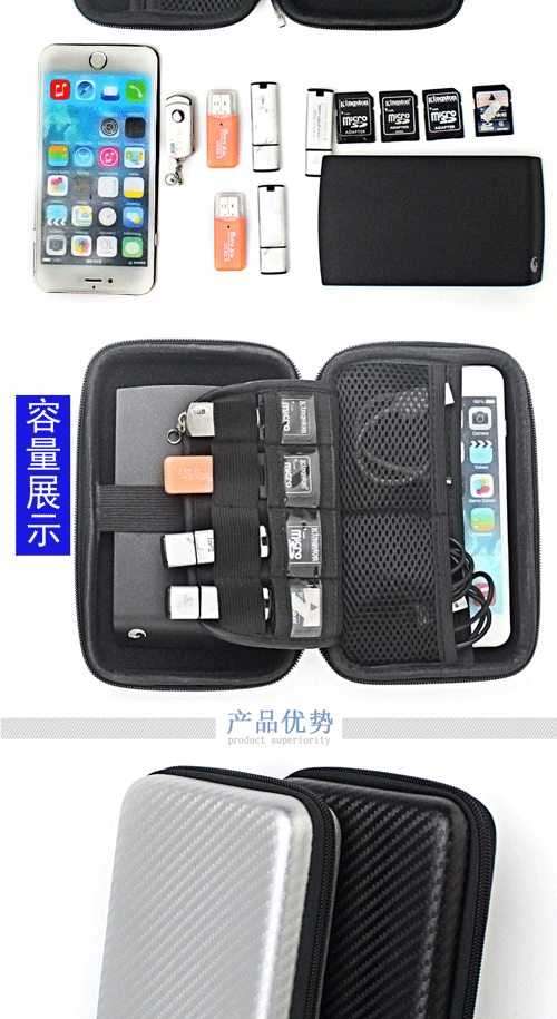 Gói đĩa cứng di động 2,5 inch Túi lưu trữ dung lượng lớn đa chức năng Hộp lưu trữ cỡ nhỏ kỹ thuật số - Lưu trữ cho sản phẩm kỹ thuật số hộp đựng airpod