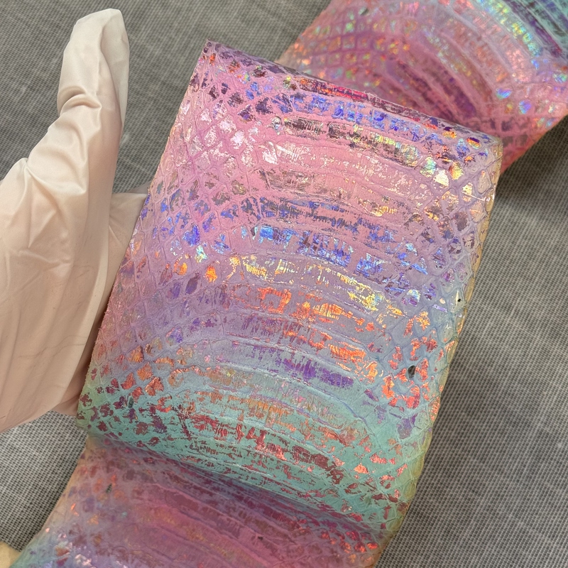 Colorful Starry Sky Effect Snakeskin Handmade DIY Inlay Material for Phone Cases, Wallets, Card Holders, Collars, Shiny and Dazzling Leather Material