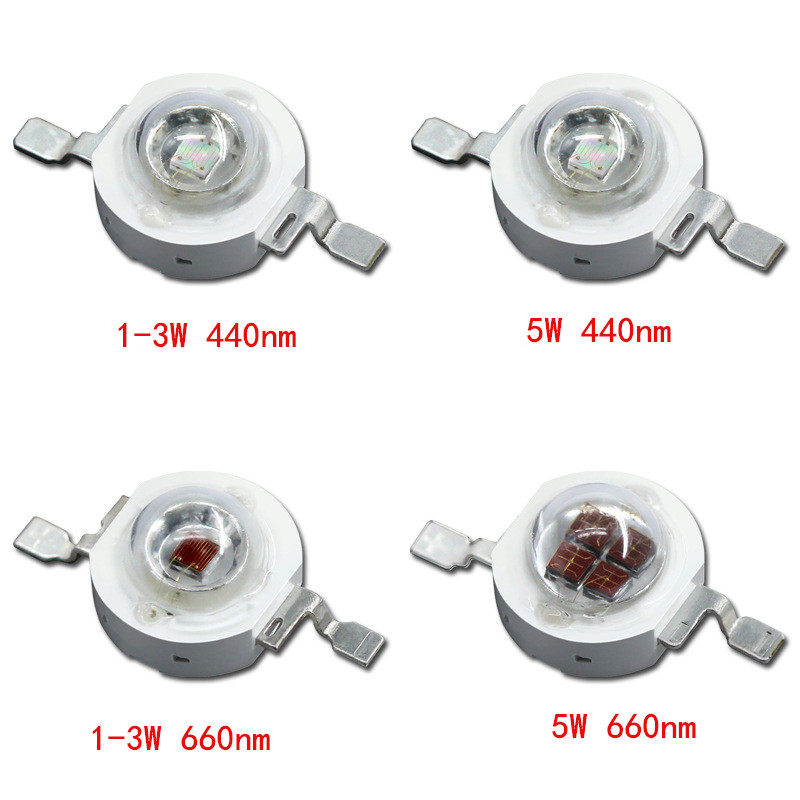 大功率LED灯珠 5W 红光660Nm晶元高效植物灯大棚植物种植光源