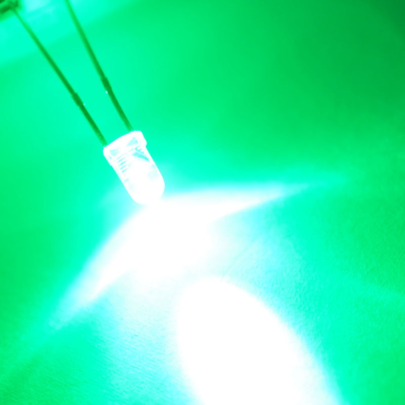 F3圆头白发翠绿 耐高温 3mm LED绿光绿灯 白发翠绿 LED发光二极管