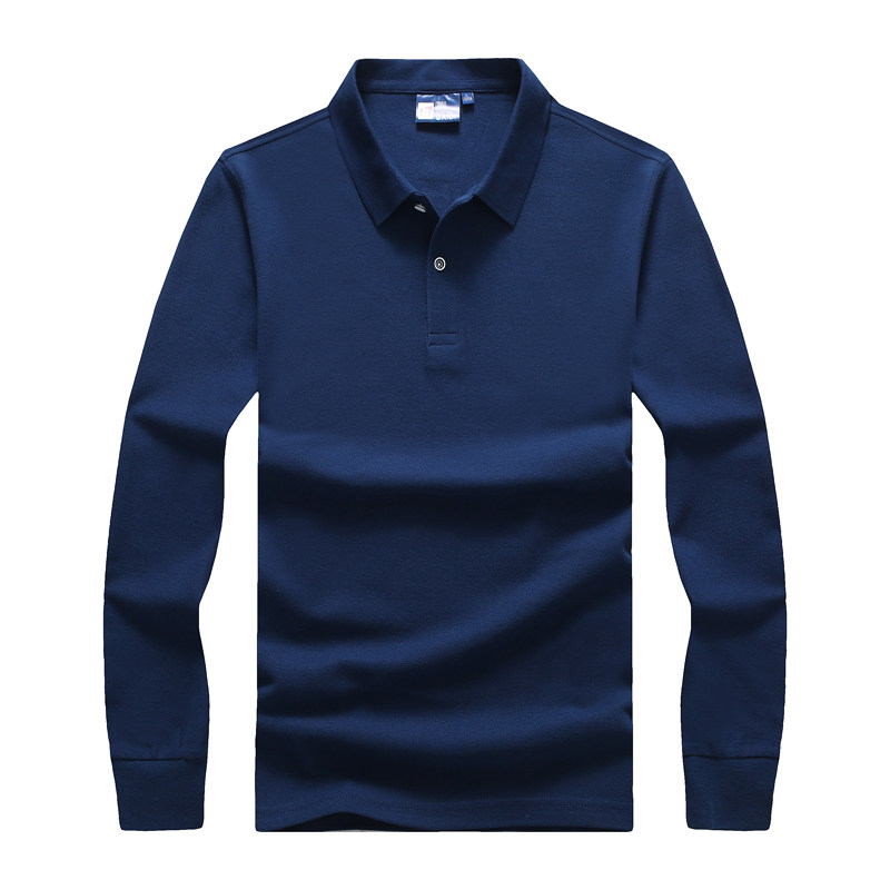 2020 autumn new polo shirt men's long-sleeved T-shirt business trend black top lapel base ralph midot lauren polo shirt