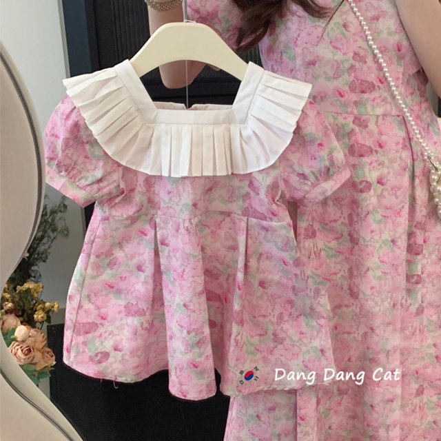 Parent-child dress mother-daughter dress summer 2022 new Korean version of children's clothing foreign style Korean fashion fried street floral skirt