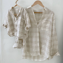 Not the same pro-dress mother woman dress Chardress new South Korean boy dress foreign air Korean version loose plaid shirt air conditioning