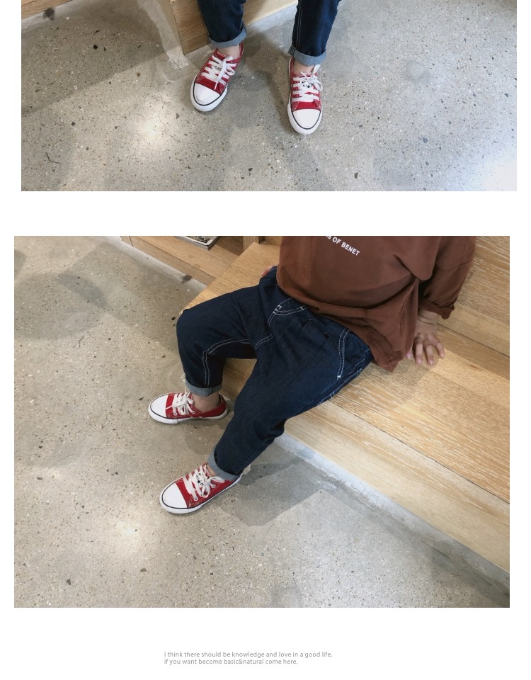 Quần jeans của trẻ em Bangchai mùa thu quần dài vừa và nhỏ cho trẻ em quần mỏng lỏng lẻo quần nam và nữ quần bé hoang dã shop thời trang trẻ em