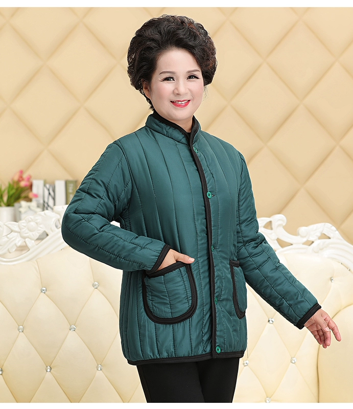 Mùa đông trung niên và người già cộng với nhung dày của phụ nữ áo khoác cotton kích thước lớn của bà ngoại Bà già áo khoác cotton ấm áp