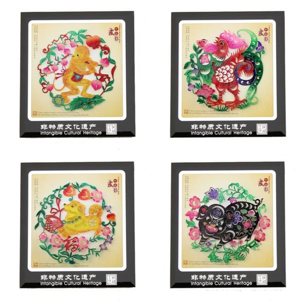 Shaanxi Shadow Play Trang trí Hình 12 Zodiac Crystal Frame Trang trí thủ công Quà tặng Trung Quốc trang trí nhà cửa