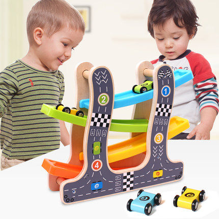 Genuine Inscription Tower Glider 1-2-year-old baby Early teaching male and female children Toys 3-6 Small car Puzzle Shake