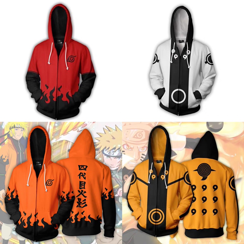Anime Naruto Zipper Hoodie Sweatshirt Uchiha Itachi Spring and Autumn Japanese Style Student Jacket Men's Trendy