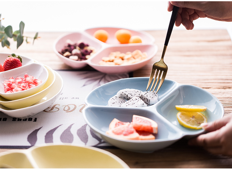 Bộ đồ ăn Nhật Bản phân vùng hộ gia đình tấm sáng tạo phân vùng gốm tấm tấm hộ gia đình tấm ba tấm tấm ăn tối tấm ăn sáng dĩa