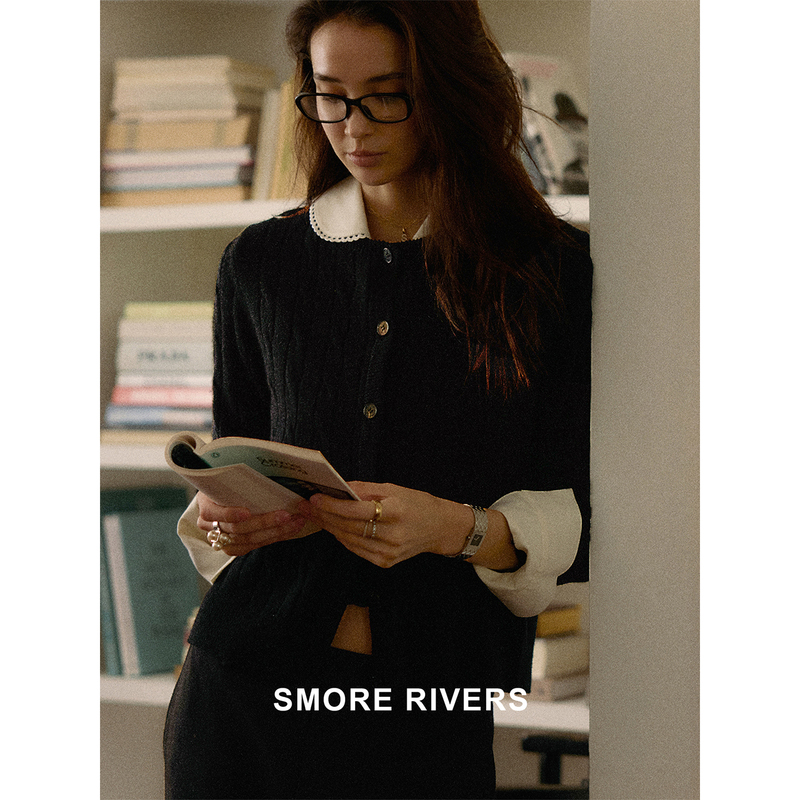 Smore Rivers Quiet Luxury and Elegant High-End Detachable Two-Piece Round-Neck Cable Knit Cardigan Made of Yak and Cashmere Smore Rivers Quiet Luxury and Elegant High-End Detachable Two-Piece Round-Neck Cable Knit Cardigan Made of Yak and Cashmere