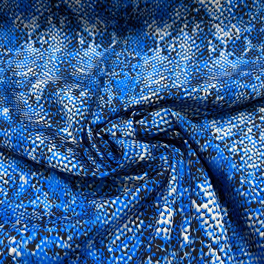 100% pure mulberry silk genuine silk elastic double crepe lake blue serpent scarf shirt-style foreign fabric