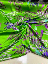 100% pure mulberry silk genuine silk plain crepe satin bright grass green leaves Next swing flower scarves with dress and dress qipao fabric