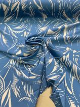 100% pure mulberry silk real silk elastic double crepe sky blue leaves flower scarf lining clothes dress fabric