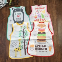 1-4 year old baby food bag EVA waterproof easy to take care of long bib sleeveless cover can pick up rice slag 3 kinds of wearing methods