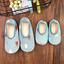 Parent-child autumn and winter thin velvet baby floor socks early education indoor shoes and socks children anti-skid cold plus velvet soft socks cover