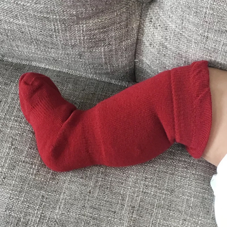 Bé vớ màu ống không có xương lỏng miệng chải bông cotton mùa xuân và vớ mùa thu xà cạp nơ không có chất huỳnh quang - Vớ tất lưới cho bé