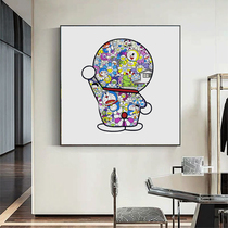 Doraemon diy digital oil painting hand painted color living room oil color painting cuttlefish art Murakami decorative painting
