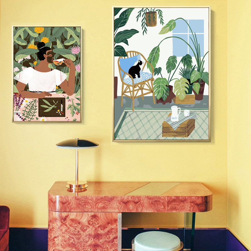 diy digital oil painting abstract painting illustration American simple Nordic style decorative painting Oil painting hand-painted filling filling color