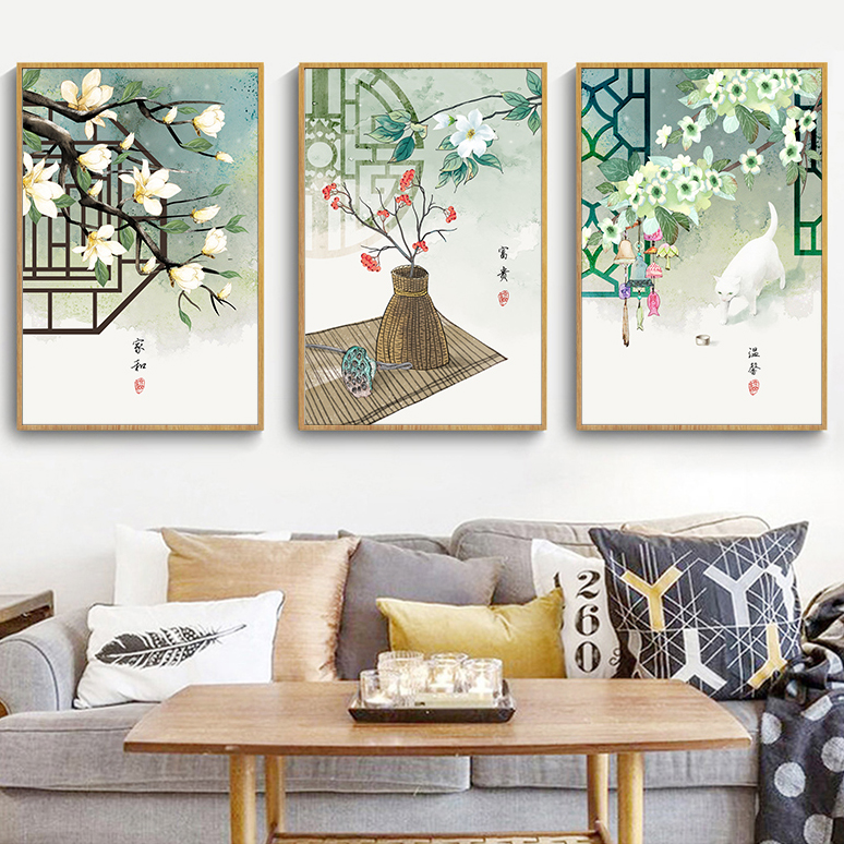 Self-painted color filling filling diy New Chinese hand painting ink painting ink landscape mounting modern minimalist Nordic