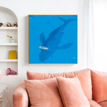 Blue Whale Diy Digital Oil Painting Hand-painted Painted Living Room Oil Color Painting Fill Sea Bedroom Decoration Painting Nordic Ins