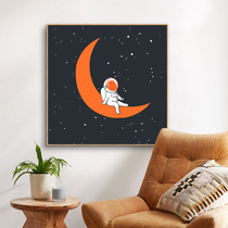 Nordic modern diy digital oil painting hand-painted cartoon living room astronaut oil color painting filled character decorative painting ins