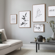 DIY digital oil painting simple cold Japanese Chinese minimalist line decorative painting Nordic hanging painting niche painting ins