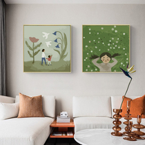 diy digital oil painting small frescoed minimalist living-room oil color painting stuffed hand-painted girl child decoration painting small crownins