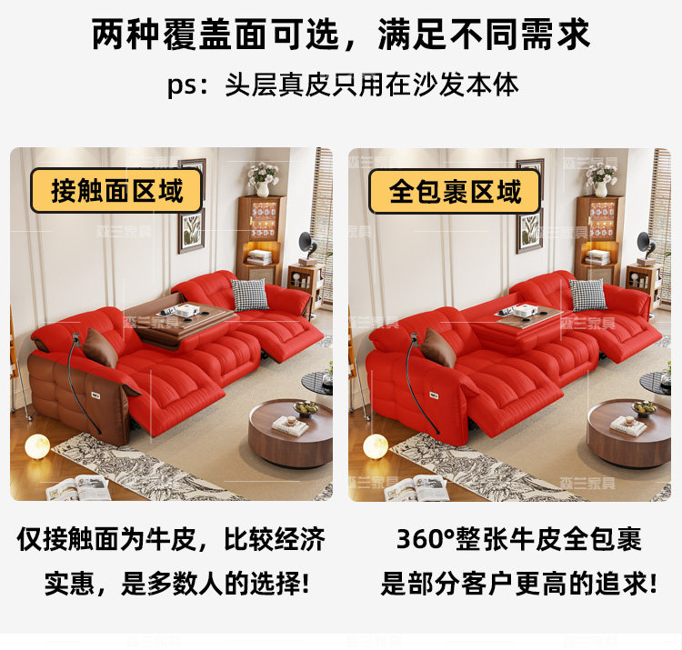 Функциональные диван 意式极简现代简约电动多功能真皮沙发可伸展客厅小户型2024年新款 Senlan