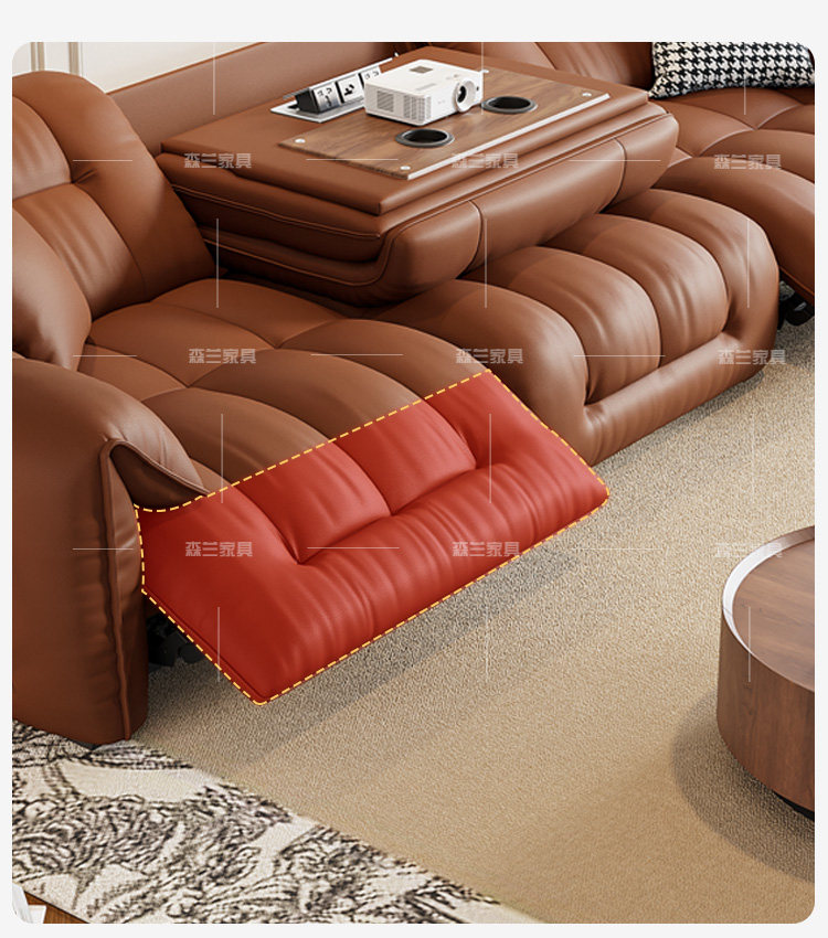 Функциональные диван 意式极简现代简约电动多功能真皮沙发可伸展客厅小户型2024年新款 Senlan