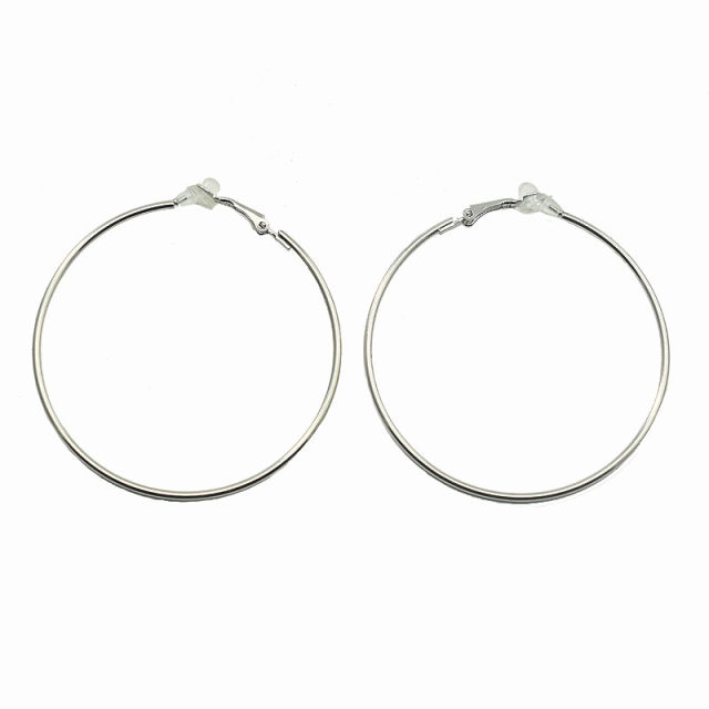 earrings hoop ເງິນຂະຫນາດໃຫຍ່ໂດຍບໍ່ມີການ pierced earrings ສໍາລັບແມ່ຍິງ, ງ່າຍດາຍຫູເອີຣົບແລະອາເມລິກາ, gold matte ສີດໍາ, ຕຸ້ມຫູຂະຫນາດໃຫຍ່ສໍາລັບແມ່ຍິງ, ຕຸ້ມຫູ