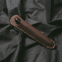 Qi Ji smile pencil case handmade leather pen case small portable simple retro Lamy available