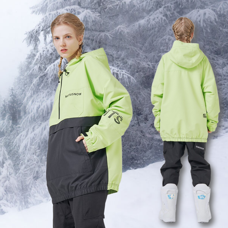 EF hat-shirt lemon green fresh couple blouses with cotton warm South Korean trend new veneer ski suit