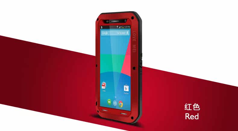 LOVE MEI Powerful Water Resistant Shockproof Aluminum Metal Case Cover for Moto Nexus 6