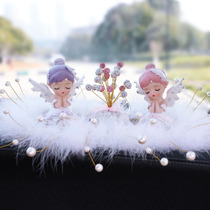 Diamond-inlaid Beira Princess on-board decorative pendulum girl cute car with ornament feather decoration