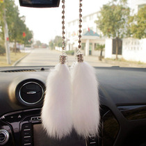 Fox Fur Car Pendant Crystal Rearview Mirror Car Pendant On-board Water Drill Car Hanging Lady Pendant