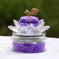 Crystal Car Perfume Seat Style Solar Crystal Lotus Apple Car Pendulum with 360-degree swivel decoration in the car