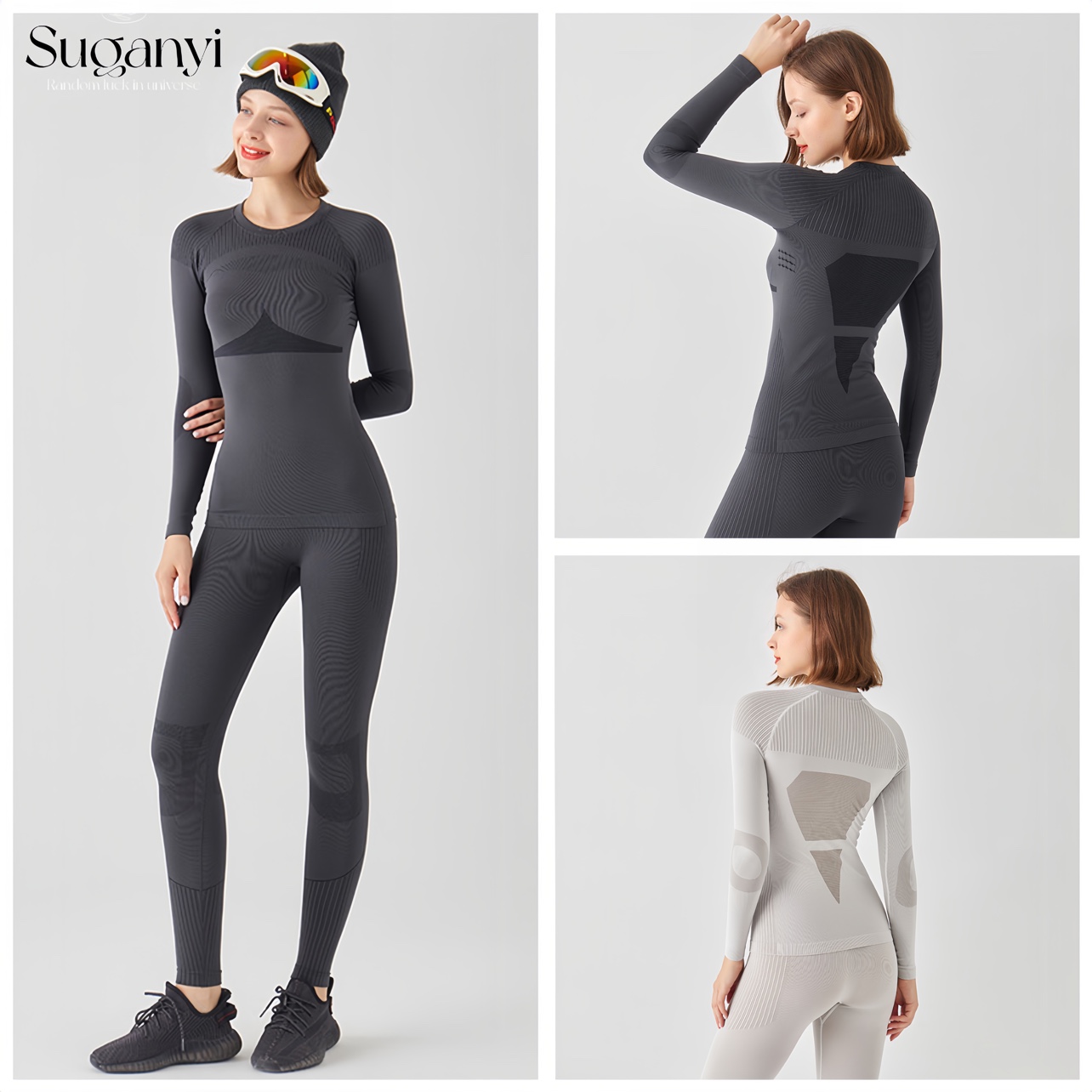 Ski Speed Jersey Lady Warm Compression Function Underwear Perspiration Breathable Sports Outdoor Close-knit Undershirt Suit-Taobao