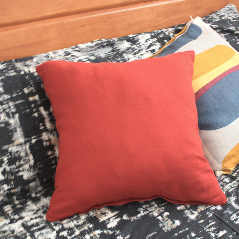 (Mong Kok Home Furnishing) Pure Hemp Cushion Cover 50cm Rough Hemp Pillow Cover Zipper Model Defects