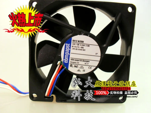 Original ebmpapst 8412 N 2GH 12V 235mA 2 8W 8cm main case cooling fan
