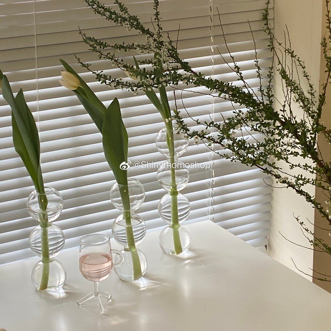 SHINY MOMO Custom light riding style glass vases (very light apply with small branches)