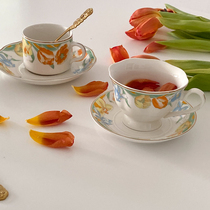 Shinymomo French Vintage Phnom Penh Tulip Coffee Cup & Saucer