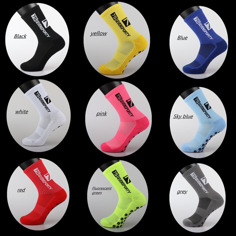 7S Sevensporty Chilean Brand Silicone Suction Cup Non-Slip Socks for Football Game Training Mid-Calf Socks