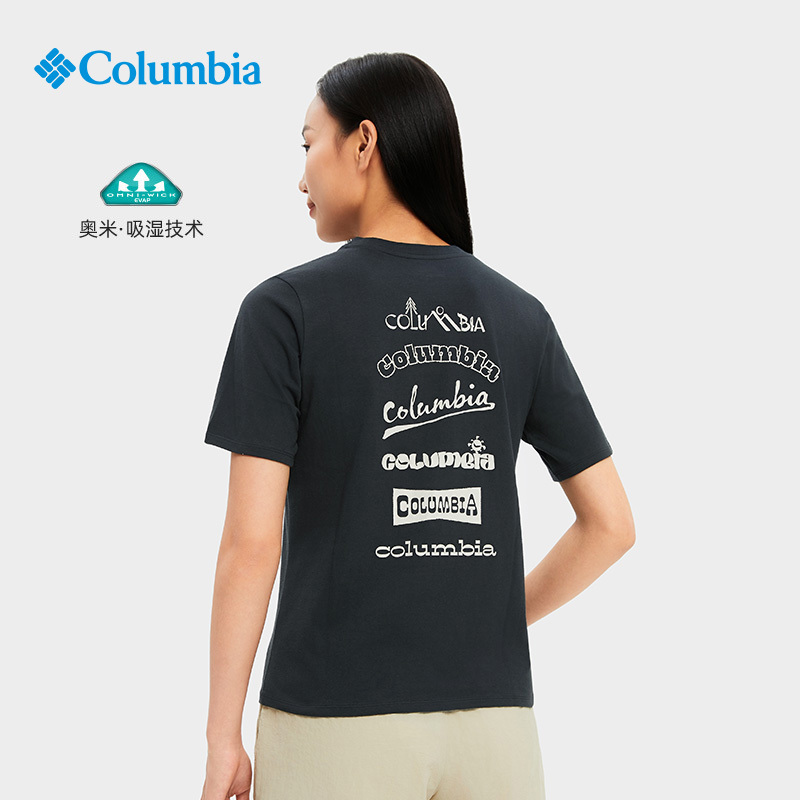 Columbia Short-Sleeved Women's Spring and Summer Outdoor Casual Moisture-Absorbent Breathable Cotton-Feel Comfortable T-Shirt Ar0222