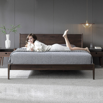 Solid wood bed 1 5 M modern simple double bed 1 8 M economy rental room Nordic furniture 1 2m single bed