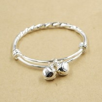  Trendy silver jewelry girl wild simple childrens bells Girl birthday belt Female child bracelet Year-old pair 