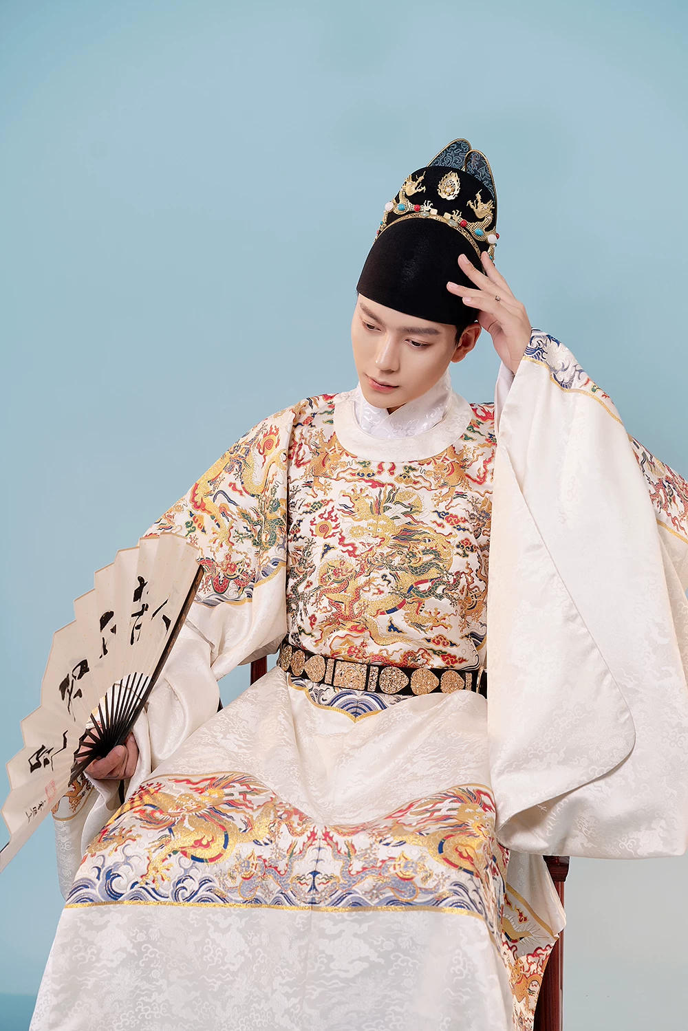 [Ruolan Xi] Детский Sun Long Gao, точное ткачество, мужской круглый халат, женская помада для губ, форма халяра Ханью