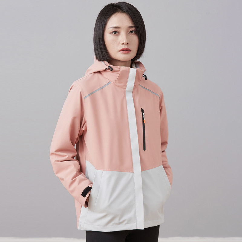 Japanese craft jacket men's and women's three-in-one jacket autumn and winter plus velvet detachable windproof waterproof tide brand ski suit