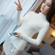 ATAR Clearance Slim Half Turtle Collar Knitted Bottoming Shirt Female Korean Style Student Slim Casual Versatile White Sweater